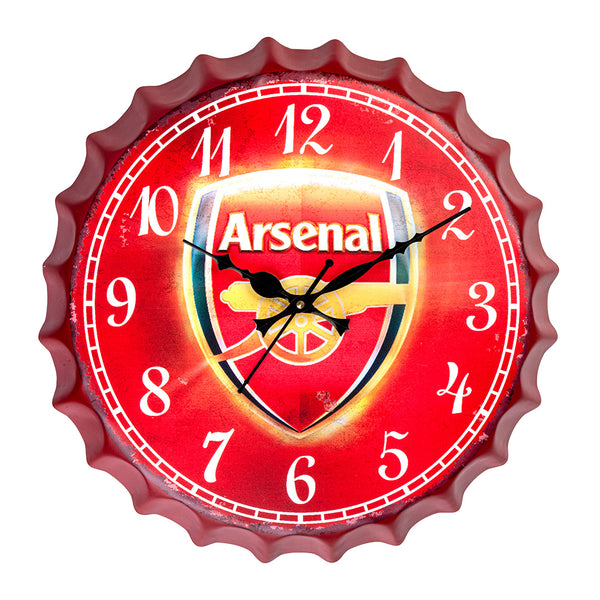 Bottle Caps wall Clock - Arsenal (14"x14")