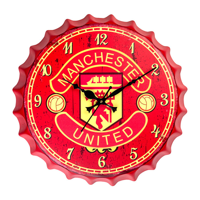 Bottle Caps wall Clock - Manchester United (14"x14")