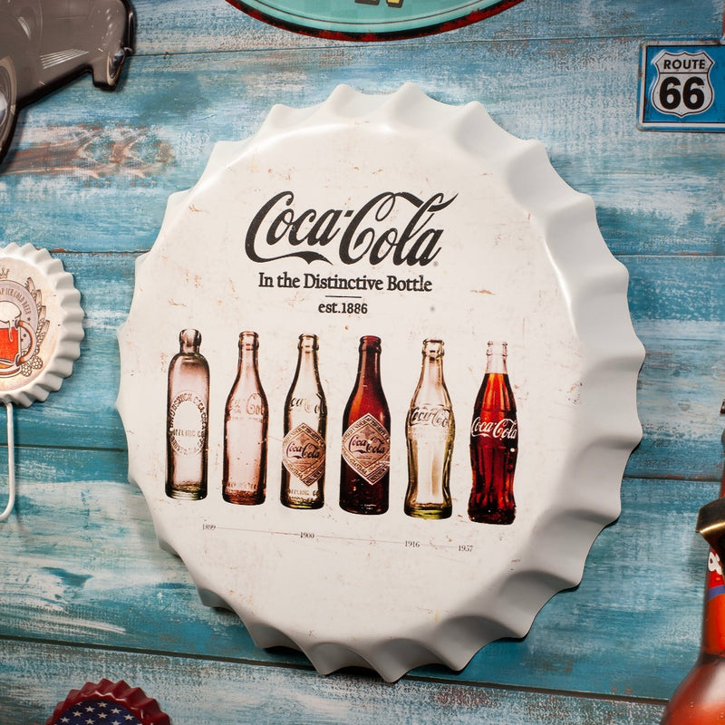 Bottle Caps wall decor sign - Coca Cola 1886 (14"x14")