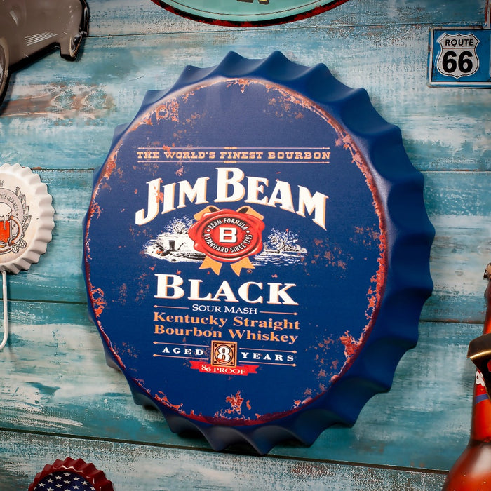Bottle Caps wall decor sign - Jim Beam (14"x14")