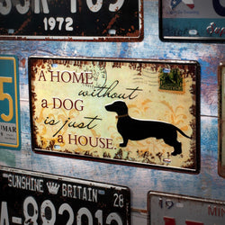 Number Plates wall sign - A home without a Dog