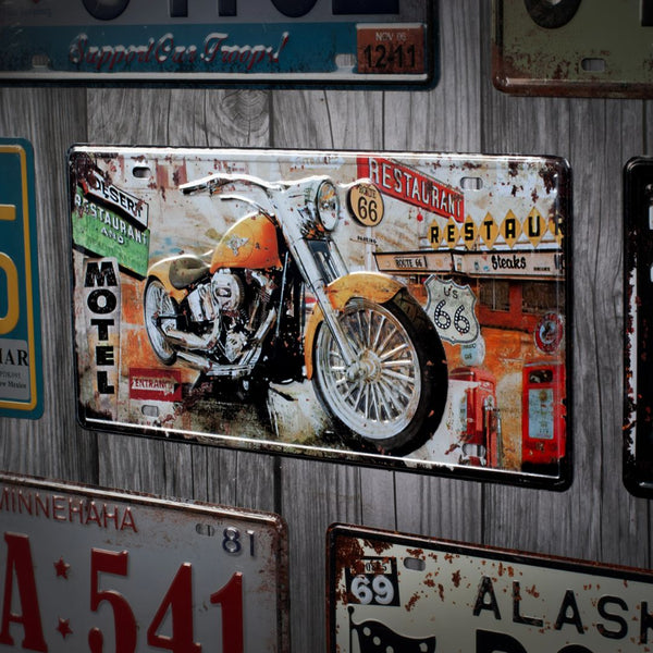 Number Plates wall sign - Motel Chevrolet motorbike