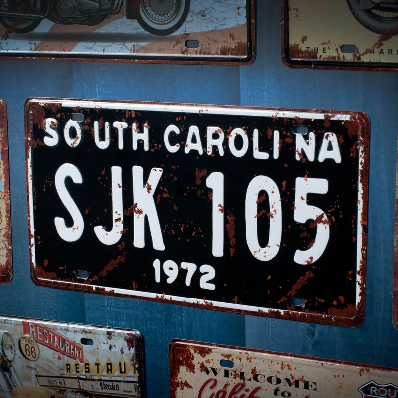 Number Plates wall sign - South Carolina SJK 105