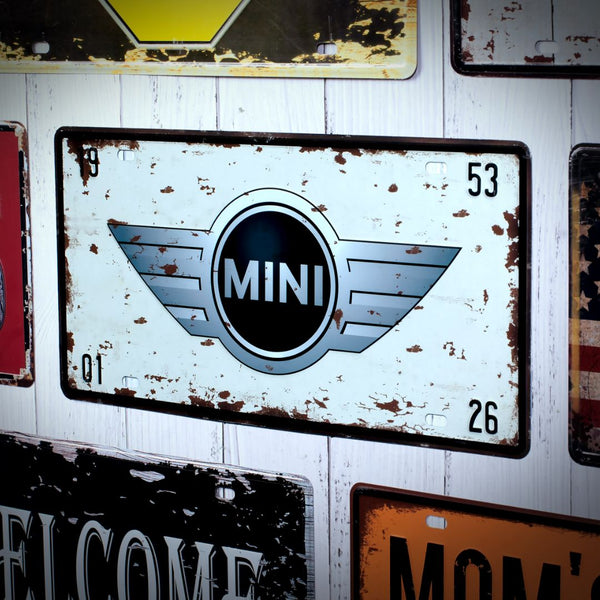 Number Plates wall sign - Mini Cooper