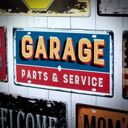 Number Plates wall sign - Garage Parts & Service