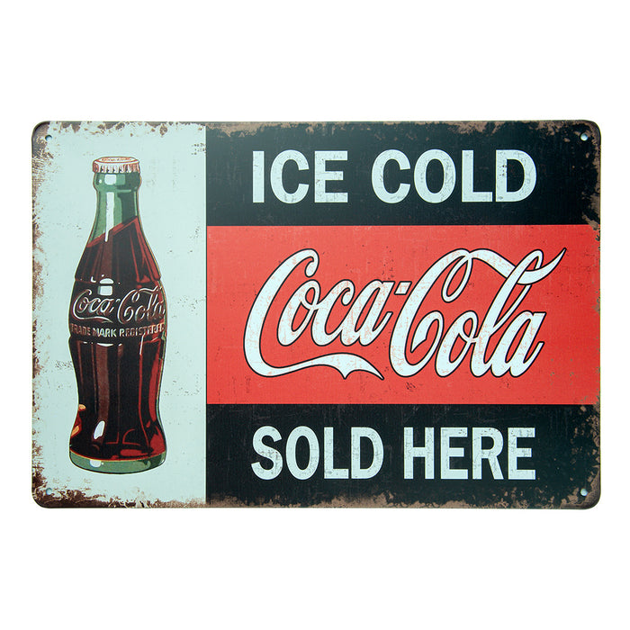 Number Plates Big wall sign - Ice Cold C cola sold Here