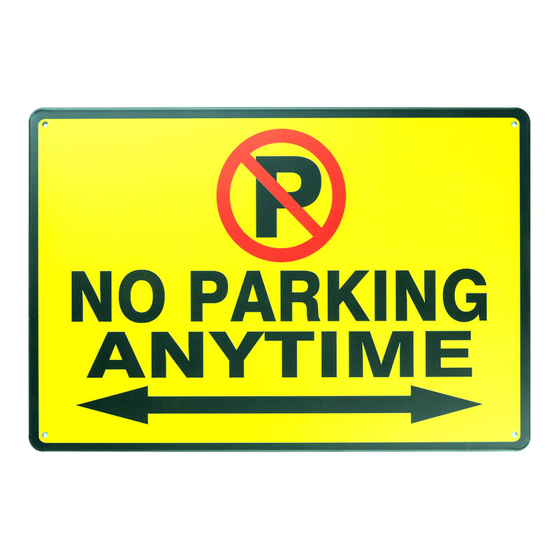 Number Plates Big wall sign - No Parking Anytime