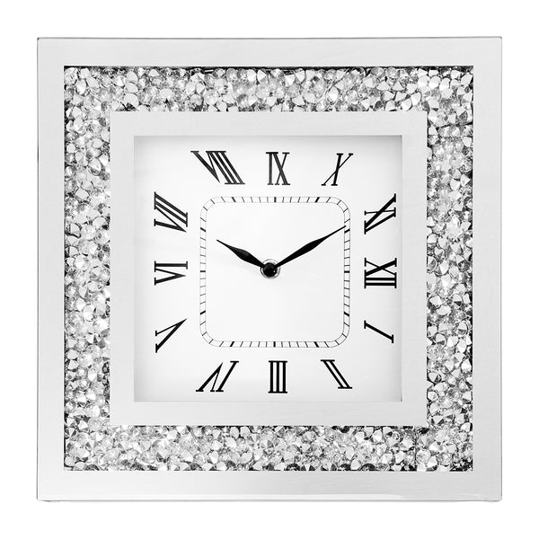 Mirror Dimond Clocks - Silver
