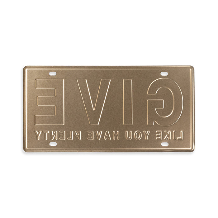 Number Plates wall sign - Give like you have plenty