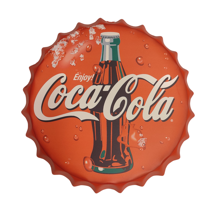 Bottle Caps wall decor sign - Enjoy C Cola  (14"x14")