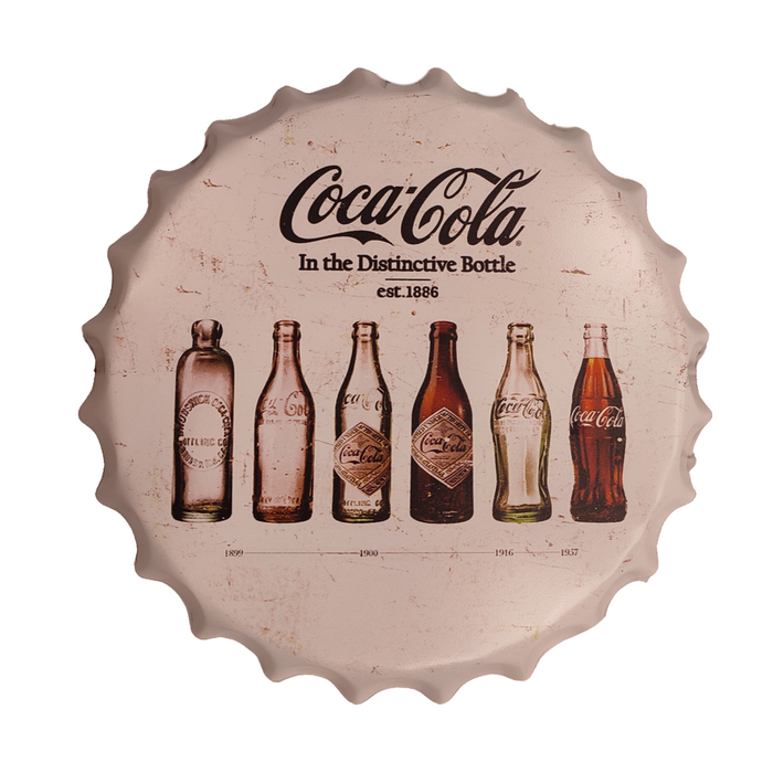 Bottle Caps wall decor sign - C Cola 1886 (14"x14")