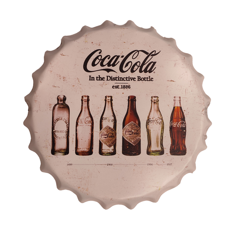 Bottle Caps wall decor sign - Coca Cola 1886 (14"x14")