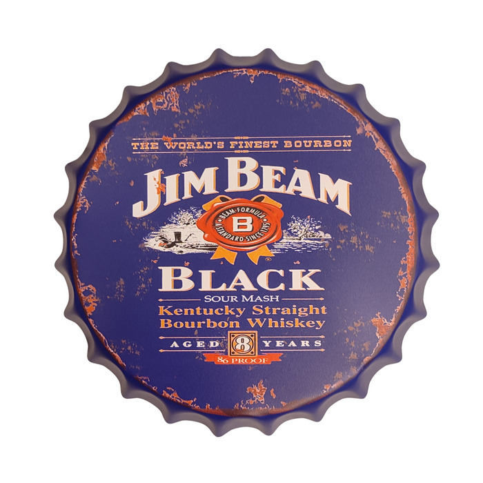 Bottle Caps wall decor sign - Jim Beam (14"x14")