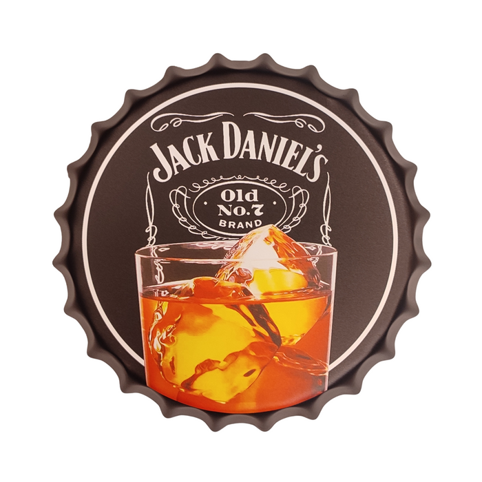 Bottle Caps wall decor sign - Jack Daniels Glass (14"x14")