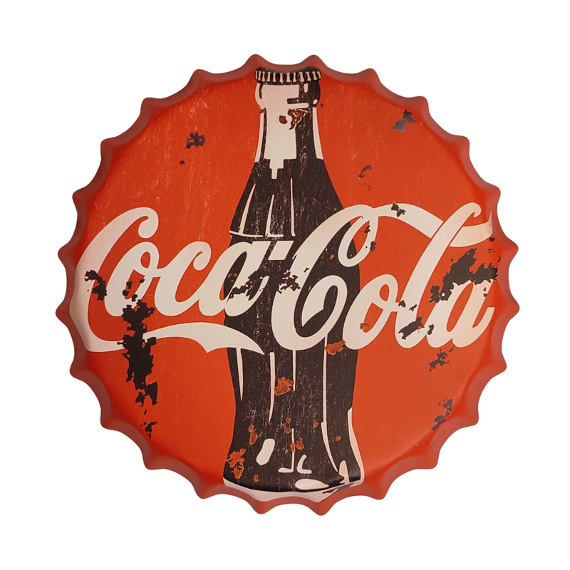 Bottle Caps wall decor sign - Coca Cola Retro (14"x14")