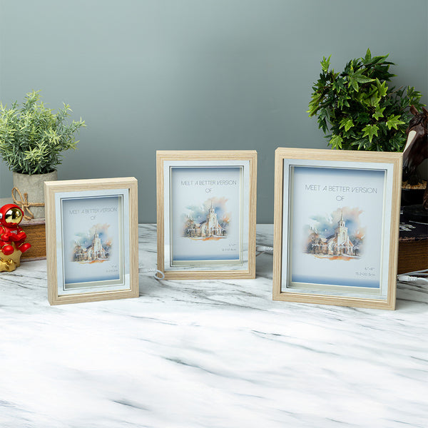 Photo Frames - Beige Silver With LED Light