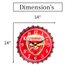 Bottle Caps wall Clock - Arsenal (14"x14") - eazy wagon