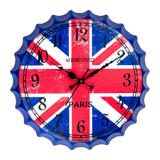 Bottle Caps wall Clock - British Flag (14"x14") - eazy wagon