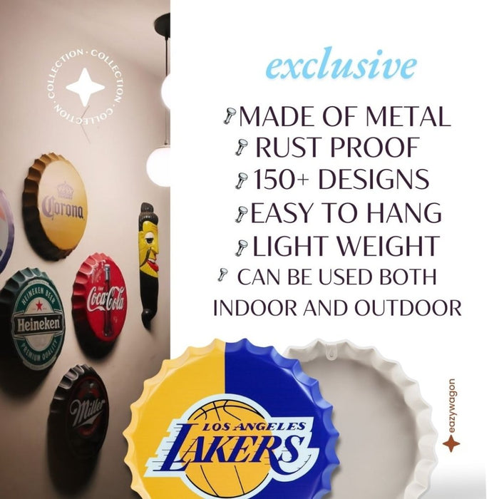 Bottle Caps wall decor sign - Angeles Lakers - eazy wagon