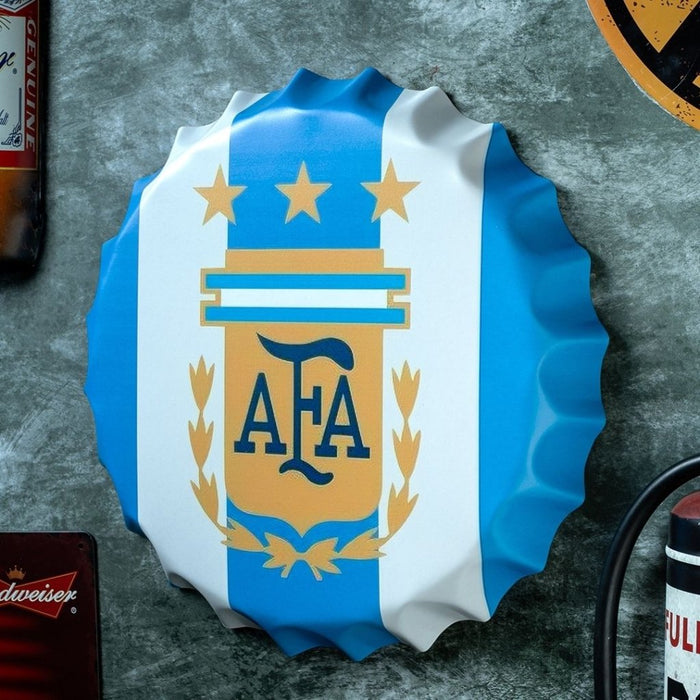 Bottle Caps wall decor sign - Argentine Football Association - eazy wagon