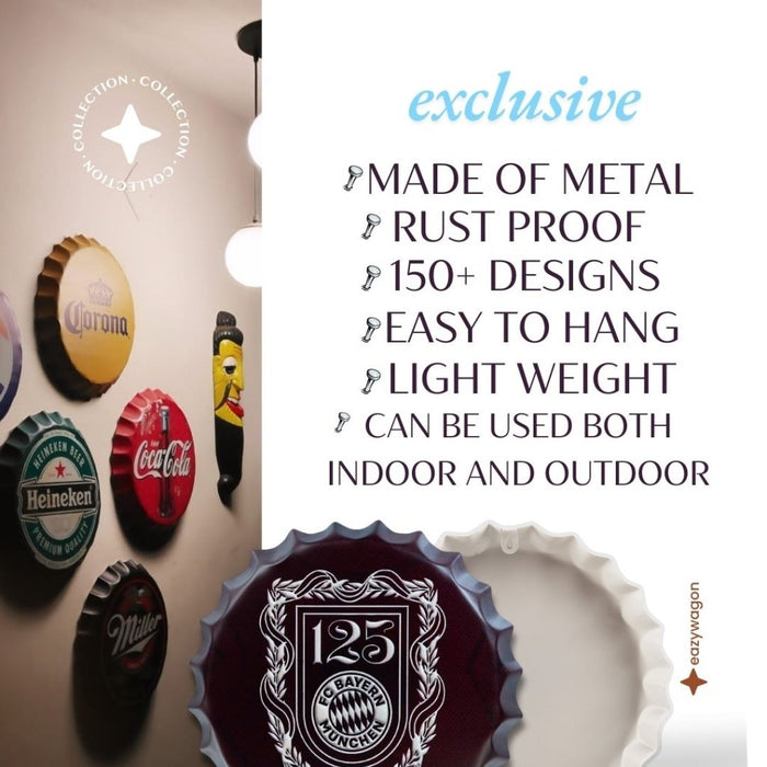 Bottle Caps wall decor sign - Bayern Munich 125 - eazy wagon