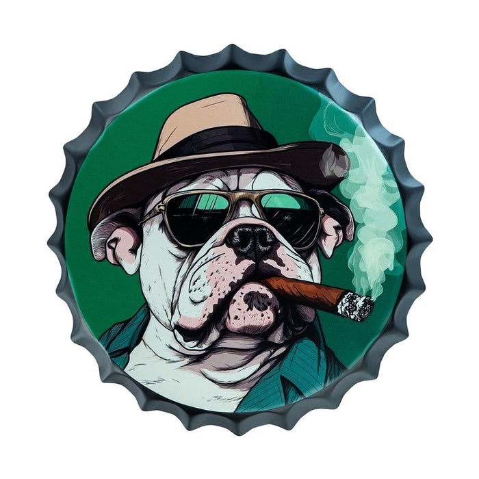 Bottle Caps wall decor sign - Bulldog cigar - eazy wagon