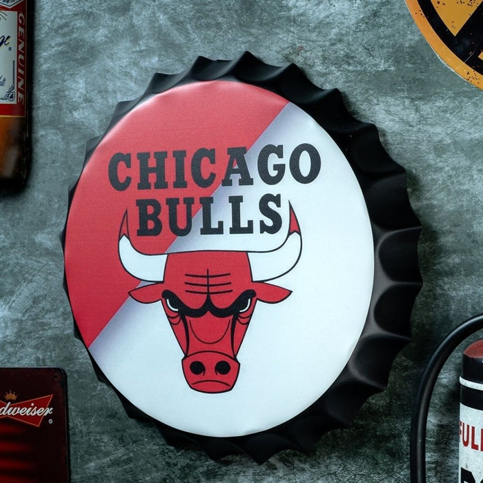 Bottle Caps wall decor sign - Chicago Bulls - eazy wagon