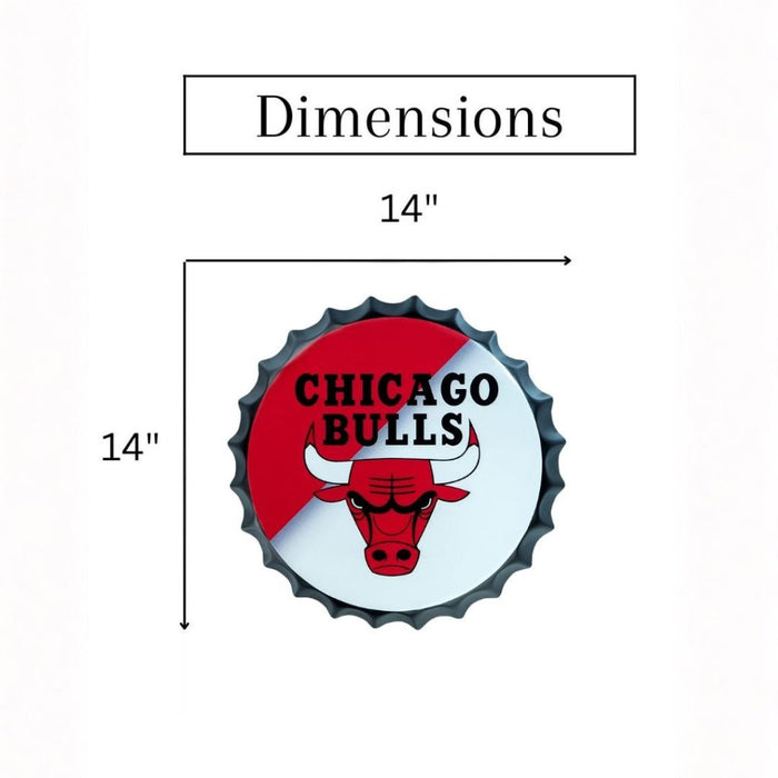 Bottle Caps wall decor sign - Chicago Bulls - eazy wagon