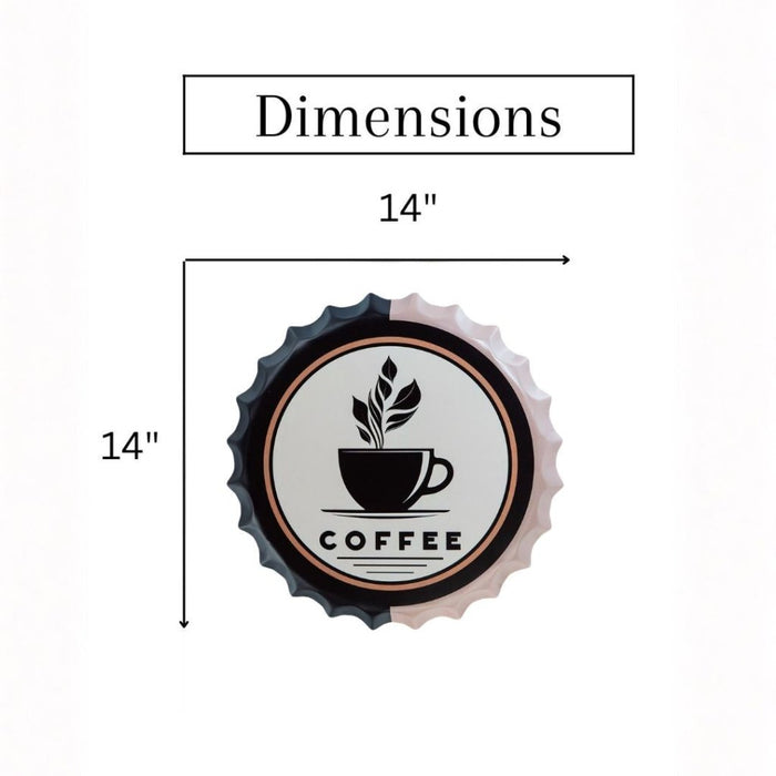 Bottle Caps wall decor sign - Coffee Cup Design - eazy wagon
