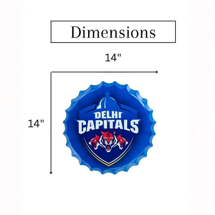 Bottle Caps wall decor sign - Delhi Capitals - eazy wagon