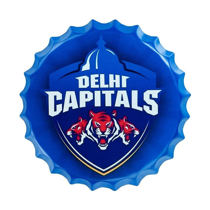 Bottle Caps wall decor sign - Delhi Capitals - eazy wagon