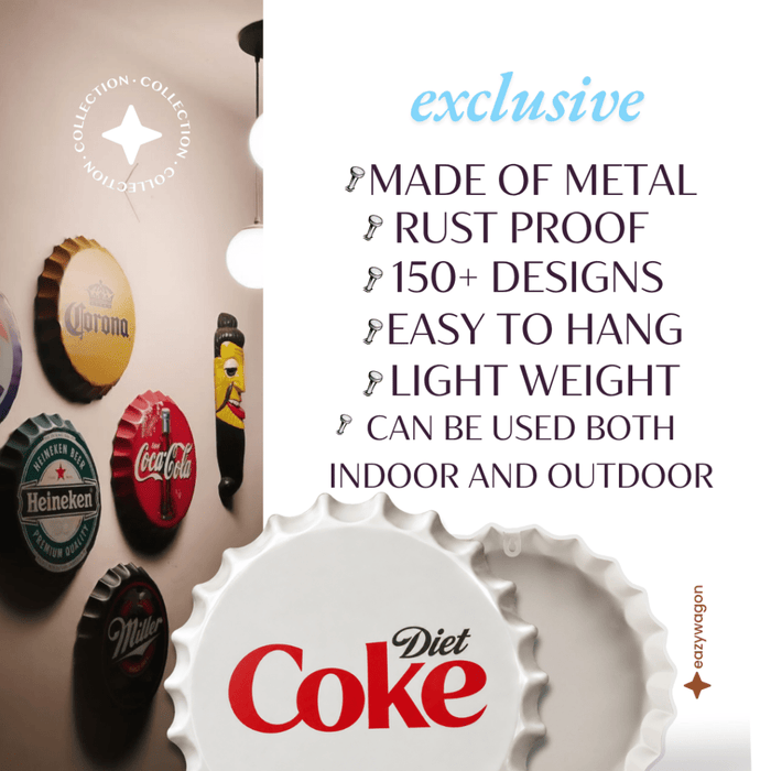 Bottle Caps wall decor sign - Diet C Cola - eazy wagon