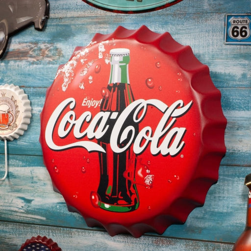 Bottle Caps wall decor sign - Enjoy C Cola (14"x14") - eazy wagon