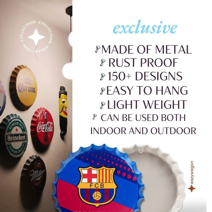 Bottle Caps wall decor sign - FCB Barcelona Football Club - eazy wagon