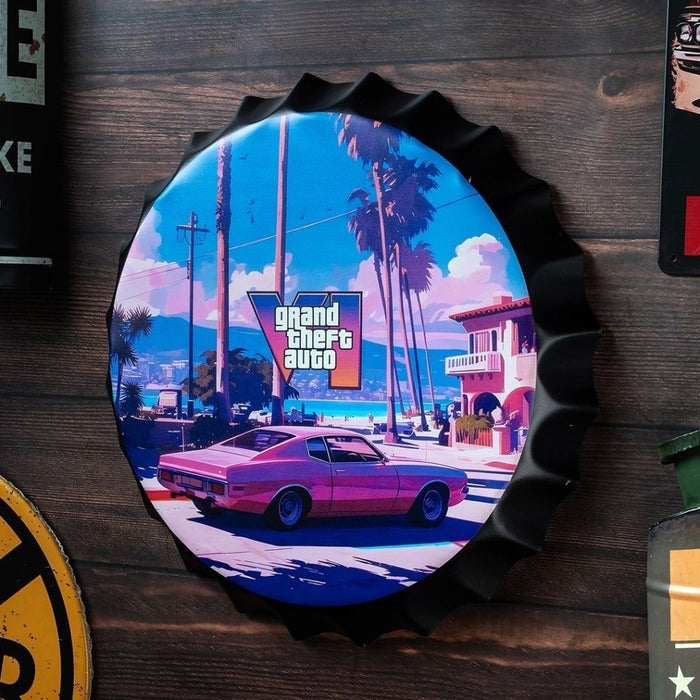 Bottle Caps wall decor sign - GTA VI Grand Theft Auto - eazy wagon