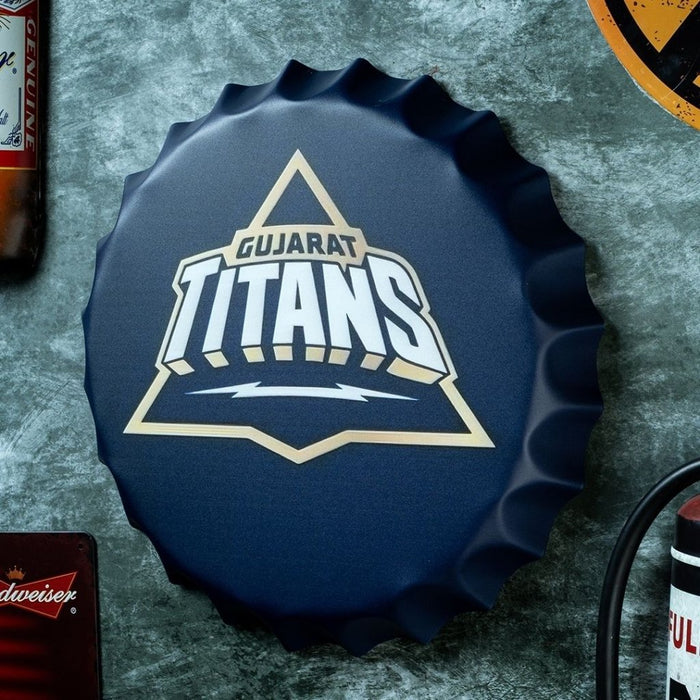 Bottle Caps wall decor sign - Gujarat Titans - eazy wagon