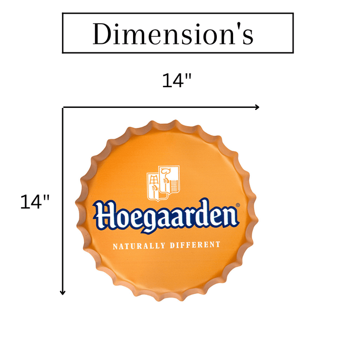 Bottle Caps wall decor sign - Hoegaarden Beer (14"x14") - eazy wagon