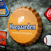 Bottle Caps wall decor sign - Hoegaarden Beer (14"x14") - eazy wagon