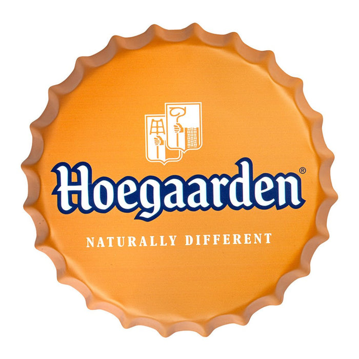 Bottle Caps wall decor sign - Hoegaarden Beer (14"x14") - eazy wagon
