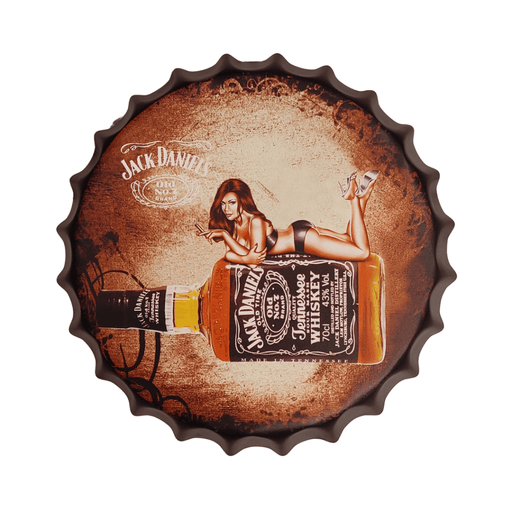 Bottle Caps wall decor sign - Jack Daniels Bottle (14"x14") - eazy wagon