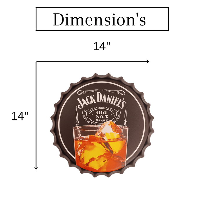 Bottle Caps wall decor sign - Jack Daniels Glass (14"x14") - eazy wagon