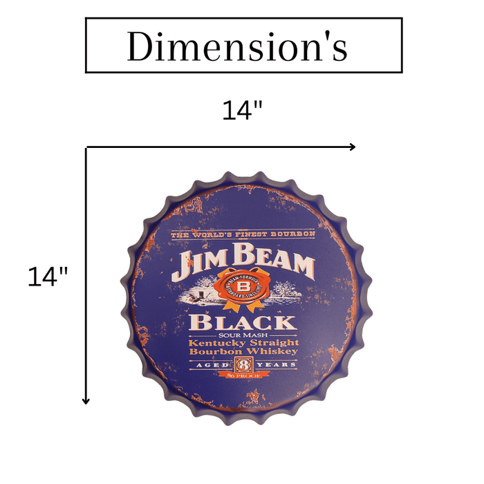 Bottle Caps wall decor sign - Jim Beam (14"x14") - eazy wagon