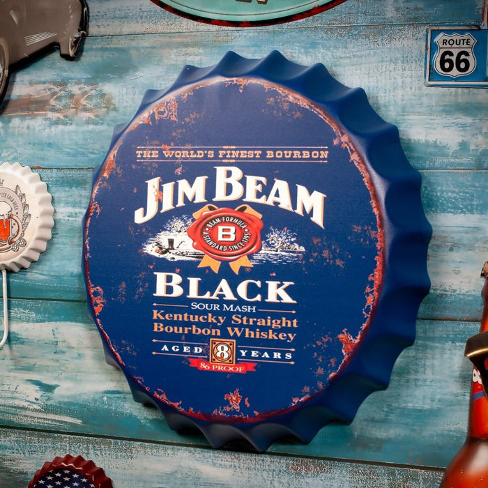 Bottle Caps wall decor sign - Jim Beam (14"x14") - eazy wagon