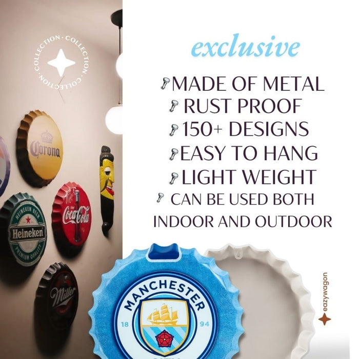 Bottle Caps wall decor sign - Manchester City - eazy wagon