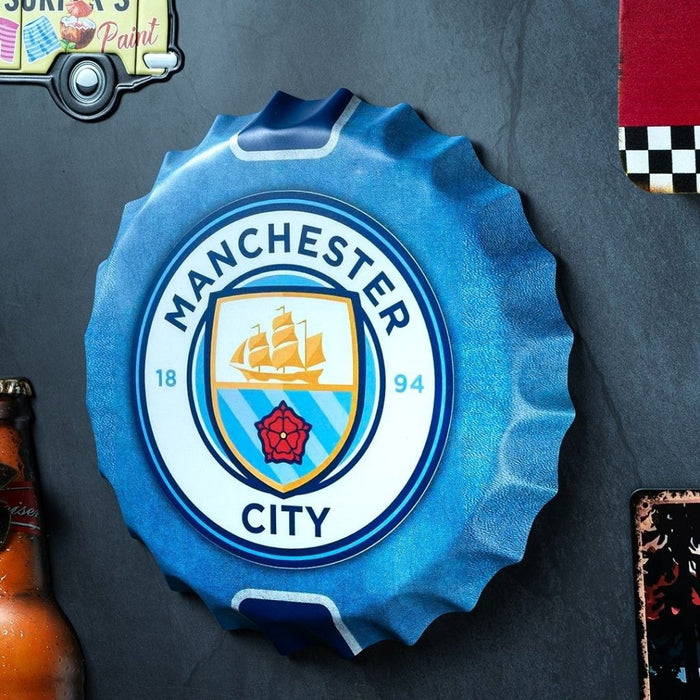 Bottle Caps wall decor sign - Manchester City - eazy wagon