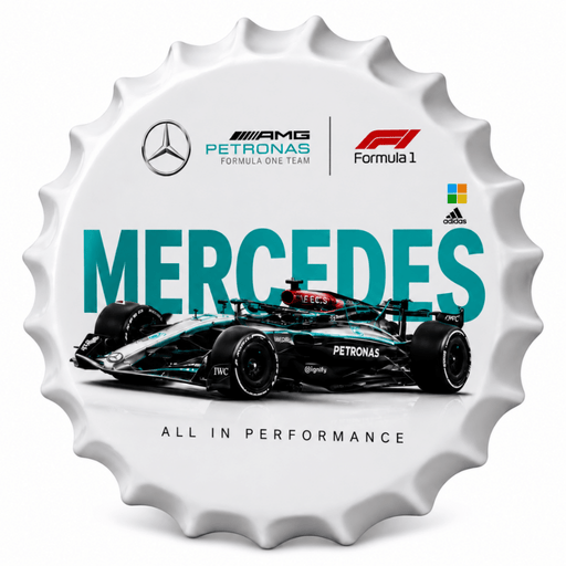 Bottle Caps wall decor sign - Mercedes Petronas - eazy wagon