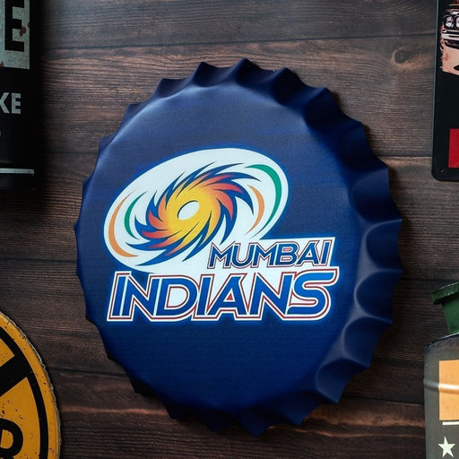 Bottle Caps wall decor sign - Mumbai Indians - eazy wagon