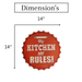 Bottle Caps wall decor sign - My Kitchen My Rules (14"x14") - eazy wagon
