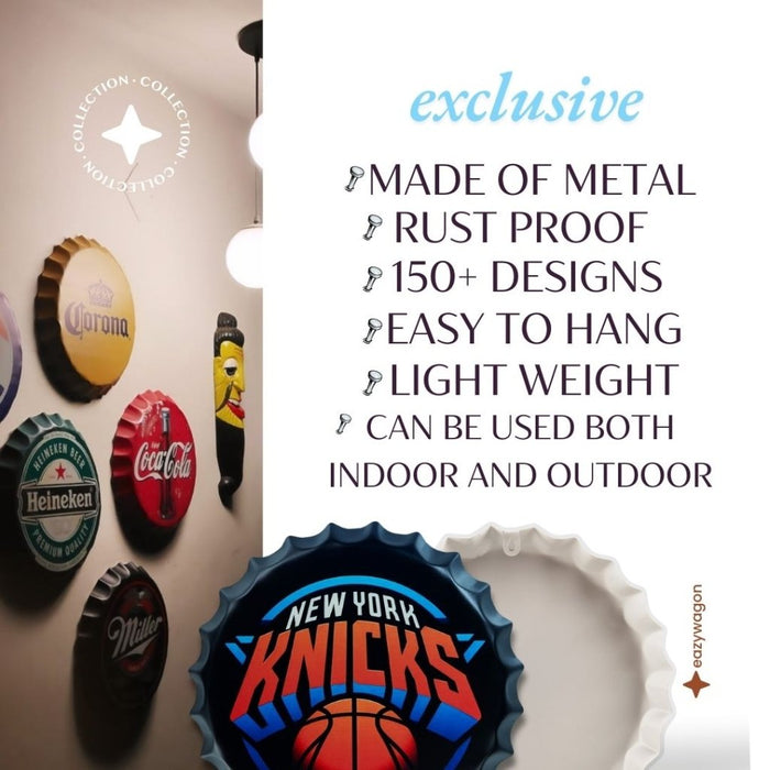 Bottle Caps wall decor sign - New York Knicks - eazy wagon