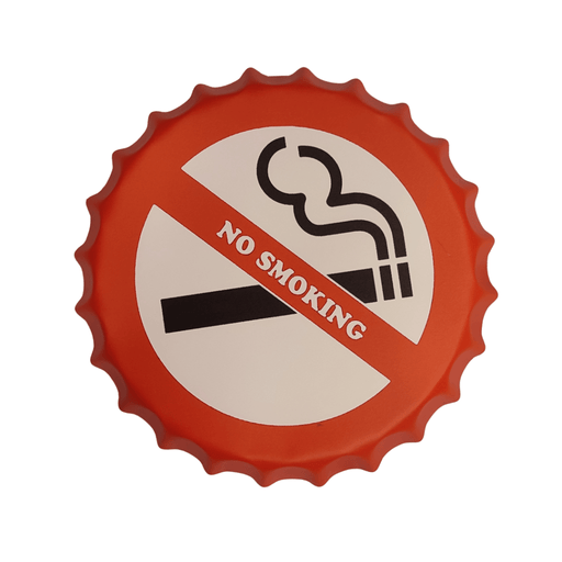 Bottle Caps wall decor sign - No Smoking (14"x14") - eazy wagon